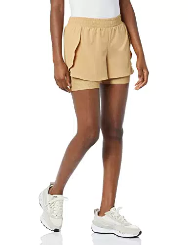 Amazon Essentials Pantaloncini da Corsa in Tessuto Elasticizzato a Doppio Strato Donna