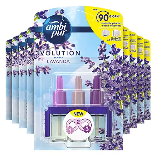 Ambi Pur 3Volution Profumatore per Ambienti, 9 Ricariche, Fragranza Lavanda