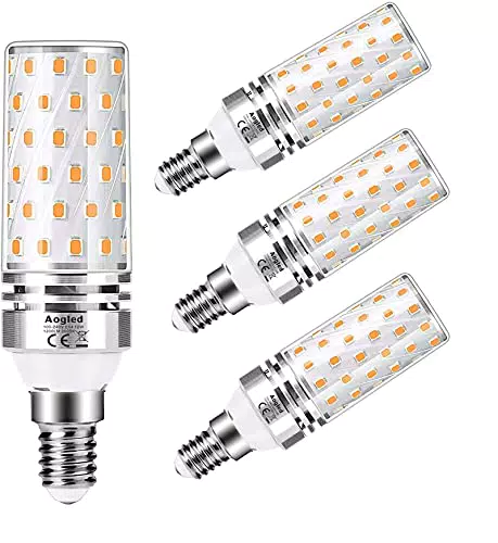 Aogled Lampadine LED E14 12W 3000K, Equivalente 100W Lampada Alogena