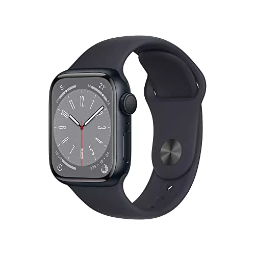 Apple Watch Series 8 Smartwatch con cassa in alluminio color mezzanotte con Cinturino Sport color mezzanotte - Regular. Fitness tracker