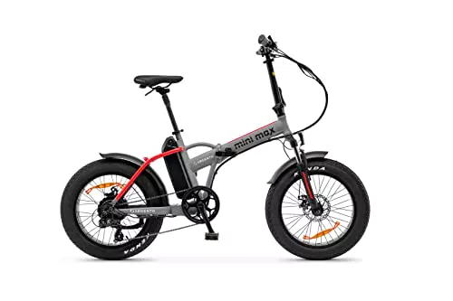 Argento Mini Max, Bici Elettrica, Pieghevole, Ruote Fat 20"x 4