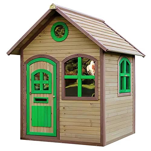 AXI Julia Casa Bambini in legno FSC, Casetta da gioco per giardino/esterno in marrone & verde