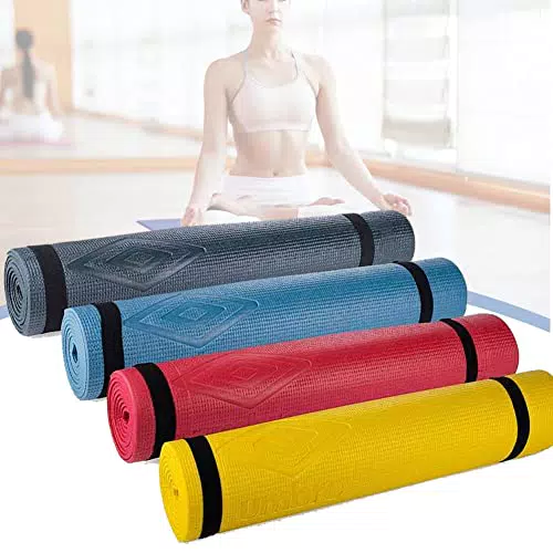 Bakaji Tappetino Yoga Antiscivolo 175 x 60 cm Alta Densità Materassino Tappeto Allenamento Fitness Aerobica Palestra Ginnastica con tracolla