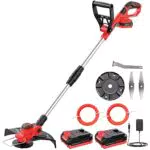 Bamse Decespugliatore a Batteria 21V, Tagliabordi a Batteria Brushless con 2 Batterie 2