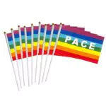 Bandierine della pace in plastica con astina, 20 pezzi
