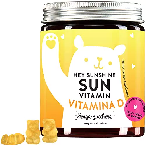 Bears with Benefits, Vitamina D3 e D altamente concentrata per le ossa e il sistema immunitario - in alternativa a compresse e gocce - orsetti gommosi senza zucchero - 60 pezzi per 2 mesi