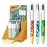 BIC 4 Colours Velours Penne A Sfera Con Motivo Giungla E Punta Media - Confezione Da 30