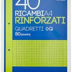 Blasetti Ricambi Rinforzati, Rigatura Q, Confezione da 40 fogli. La copertina può variare