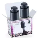 BLUUM 2 Pezzi Tappo Vino Vaccum Sottovuoto Professionale Pompa Salvavino Salvagoccia Ermetico Vini Frizzante Spumante Champagne Silicone Plastica Aspira Aria Salva Freschezza Tappi Bottiglia