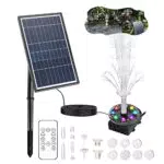 Boadw LED Fontana solare con 7W pannello solare incorporato 5000 mAh batteria con 10 stili della fontana per giardino
