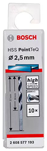 Bosch Accessories 2608577193 HSS PointTeQ - Set da 10 Pezzi di Punte Elicoidali per Trapano per Metallo