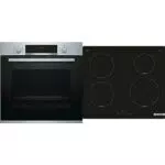 Bosch Elettrodomestici HBA534BS0 Forno Elettrico da Incasso 7 Programmi di Cottura in Acciaio Inox & PUE611BB5J Serie 4