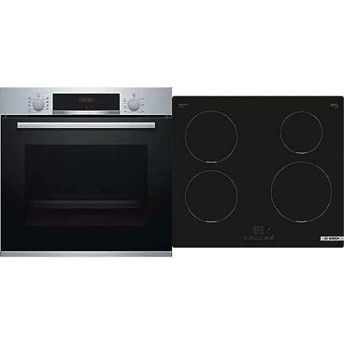 Bosch Elettrodomestici HBA534BS0 Forno Elettrico da Incasso 7 Programmi di Cottura in Acciaio Inox & PUE611BB5J Serie 4