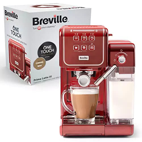 Breville Prima Latte III - Macchina per caffè espresso completamente automatica con montalatte e pompa italiana da 19 bar