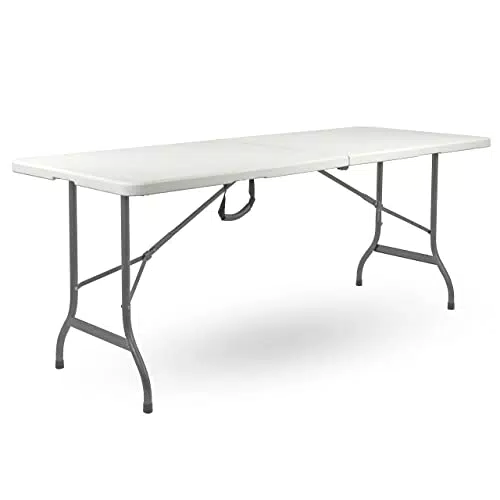 Tavolo Pieghevole Da Esterno In Alluminio 120x60 Cm, Altezza Regolabile Con Maniglia Da Trasporto, Per Picnic E Campeggio