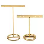 Cabilock 2Pcs Orecchini in Metallo Moda Stand Espositore Gioielli T-Ear Studs Espositore Portagioie Organizzatore