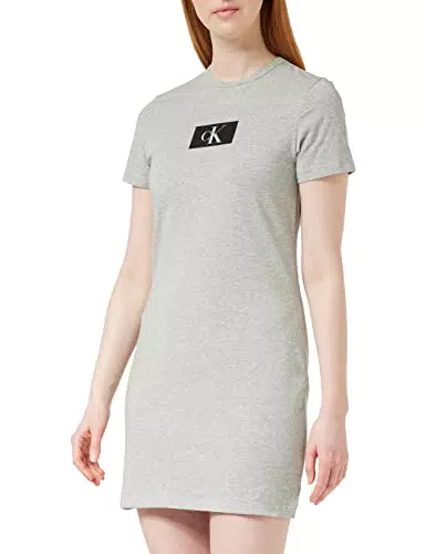 Calvin Klein Camicia da Notte Donna Maniche Corte, Grigio