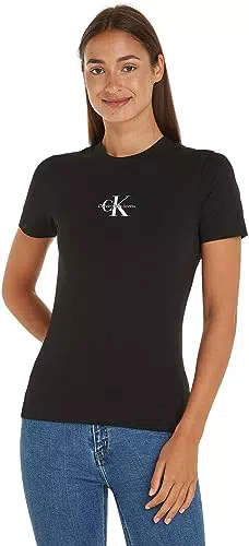 Calvin Klein Jeans Maglietta Monologo Slim Fit S/S, CK Black