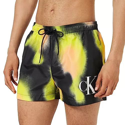 Calvin Klein Short-Drawstring-Print, Uomo, Ck Monogram Sprayed Aop