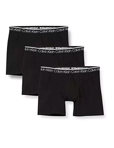 Calvin Klein Surge Boxer Brief 3pk, Boxer Uomo, Black W/ Black Wb