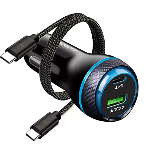 Caricatore da auto, Caricabatterie super veloce IWONBREY 45W con 27W PD 3.0 PPS & 18W QC 3.0 compatibile con Samsung Galaxy S21/S20/Ultra/iPhone 12/11/iPad/Switch/Huawei/Google Pixel