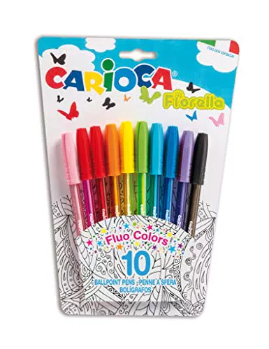 Carioca Fiorella Penna a sfera Multi 10pezzo, multicolore