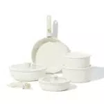 CAROTE Essential Batteria di Pentole 11 Pezzi, Manici Amovibili Padella con Casseruola Fonda