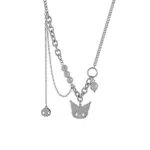 CHENLING, Collana riflettente multifilo con perline e ciondolo con Kuromi