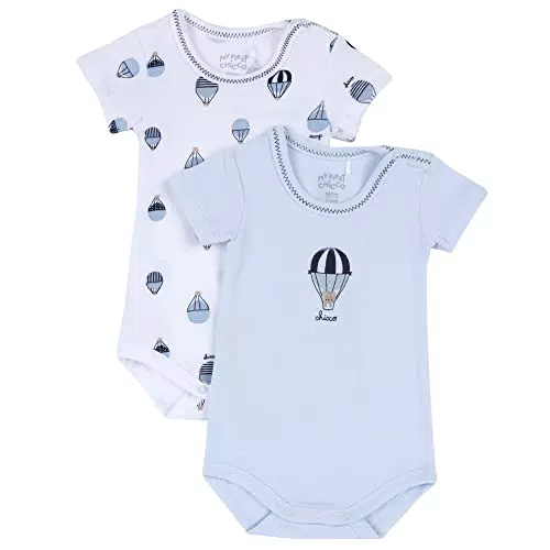 Chicco, Set Due Body con Manica Corta e Apertura Sulla Spalla