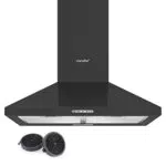 COMFEE' Cappa Aspirante 60 cm PYRA17B-60 Nera Cappa Cucina con LED