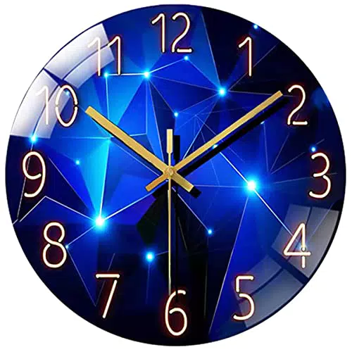Cooltto 12inch Orologio Da Parete Silenzioso Non Ticchettante Al Quarzo A Batteria Rotondo In Vetro Temperato Orologio Decorativo Moderno Per Cucina Soggiorno Camera Da Letto Bagno - Viola