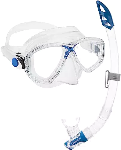 Cressi Marea Vip - Combo Set Maschera Marea + Snorkel Mexico Immersioni e Snorkeling Trasparente/Blu