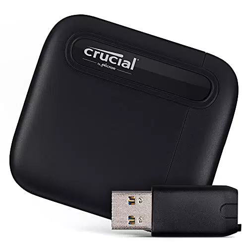 Crucial X6 4TB SSD Portatile con Adattatore USB-A - Fino a 800MB/s - PC e Mac