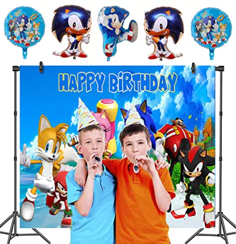 Decorazioni Compleanno Sonic Palloncini Feste Compleanni Hedgehog Sfondo Fotografico Compleanno Sonic the Hedgehog Palloncini in Alluminio Sonic Decorazioni Feste Sonic Sfondi Fotografia Compleanno