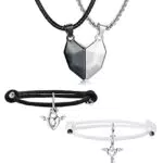Diamday Collana Bracciale Coppia, Cuore magnetico abbinato a collane e bracciali