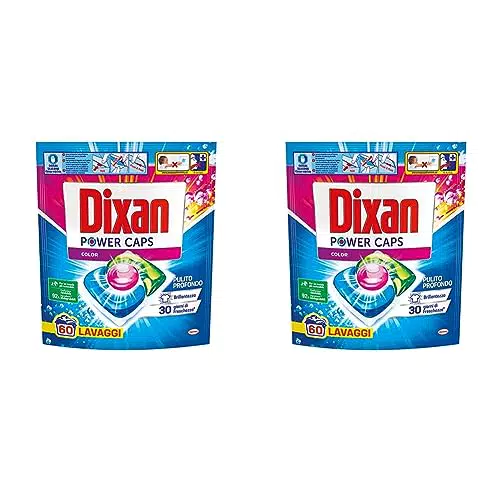 Dixan, Power Caps Color, Detersivo Lavatrice in Capsule, 120 lavaggi