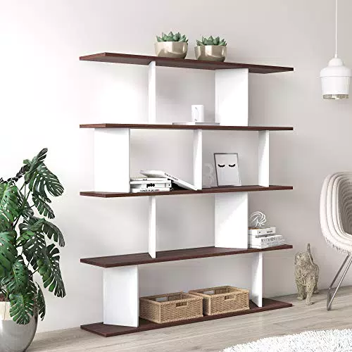 Dmora Libreria a Quattro Ripiani con divisori, cm 130 x 25 x 141