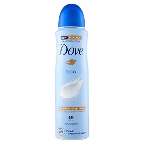 Dove, Deodorante Spray Talco, con 1/4 Crema Idratante