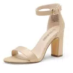 DREAM PAIRS Sandalo con Tacco con Fibbie e Cinghie Estate Marrone/Scamosciato SDHS2236W-E Taglia 39
