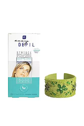Easy Depil KIT 20 STRISCE DEPILATORIE VISO + Bracciale Arabesque. Rapide