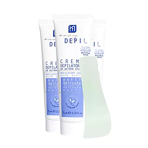 Easy Depil KIT 3 PEZZI CREMA DEPILATORIA PARTI DELICATE da 75 ml. Depilazione Parti Intime