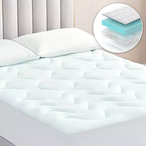 EHEYCIGA Topper Singolo 90x190, Memory Foam Topper Materasso Respirabile con Tasca Extra Profonda