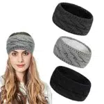 Elastiche da Donna per l’inverno, 3 Pcs Fascia Capelli Caldo Fasce per Capelli Donne Turbante Fascia All'uncinetto Cerchietto