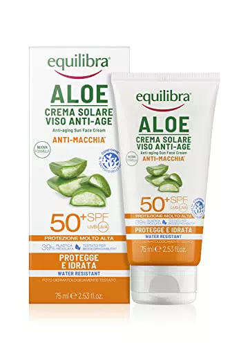 Equilibra Solari, Aloe Crema Solare Viso Anti-age SPF 50+