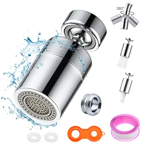 FCXQG Aeratore Rubinetto, Aeratore Rubinetto Cucina 360 Gradi Rotary Aeratore Rubinetto 2 Modalità D'acqua Regolabili M22 Aeratore Rubinetto Risparmio Idrico per Cucina Bagno