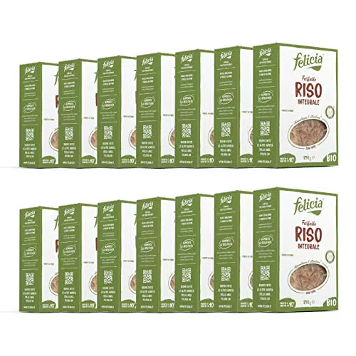 Felicia, Farfalle di Riso Integrale, Pasta Ricca di Fibre e di Proteine e Nutrienti Utili al Buon Funzionamento dell'Organismo