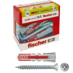 Fischer 10 Tasselli Duopower con Vite, 10 x 50 mm, per Muro pieno