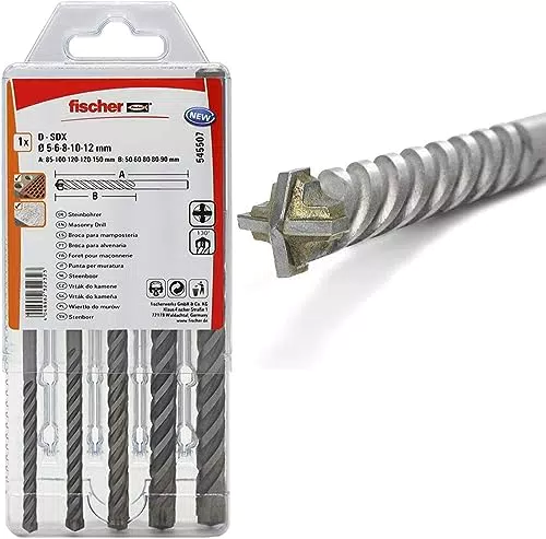 Fischer Kit 5 Punte Trapano D-SDX Quattro Taglienti