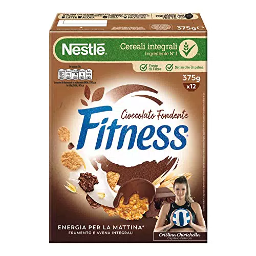 FITNESS Cioccolato Fondente Cereali con Frumento e Avena Integrali e Fiocchi Ricoperti al Cioccolato Fondente