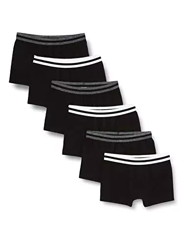 FM London Boxer Hipster da Uomo a Righe, con Elastico in Vita, Confezione da 6, colori assortiti, S